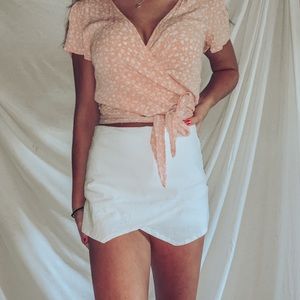 (Blue Blush). mini white skort☆